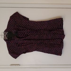 Nanette Lepore Short Sleeve Blouse 100% Silk Size 0